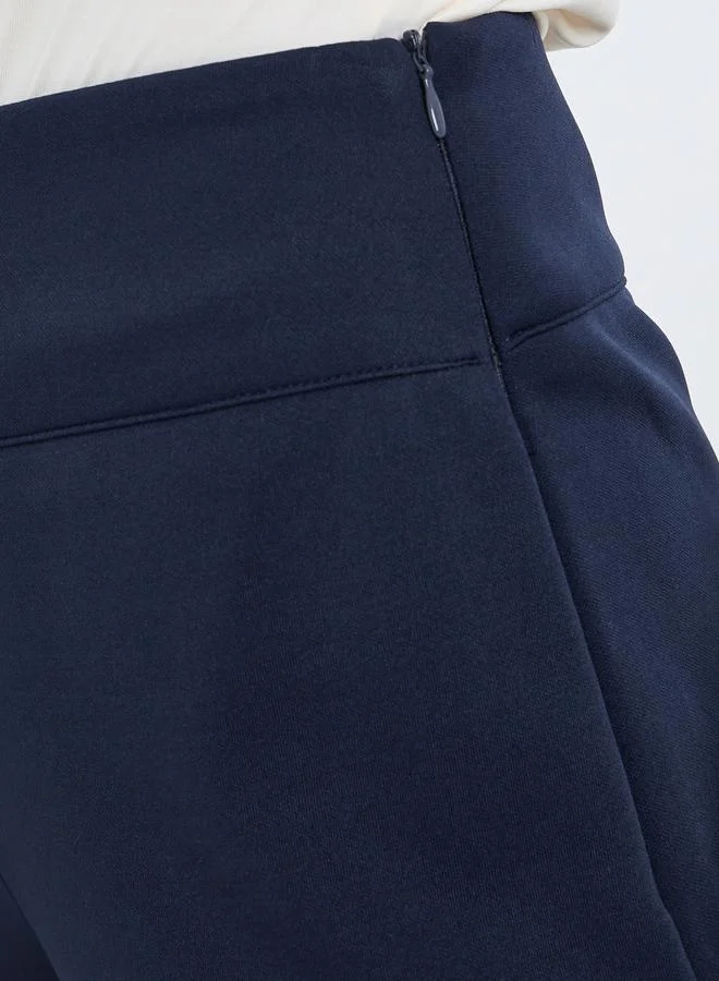 Styli Women Navy Blue Wide Leg Trousers